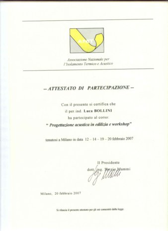 2007: Progettazione acustica