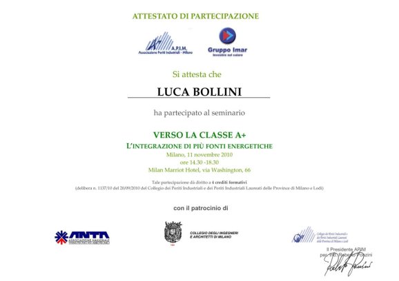 2010: Integrazione di più fonti energetiche